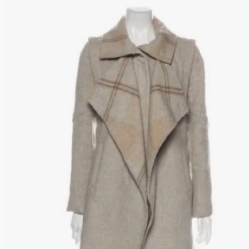 Sz Small Intermix Wool Grey and Tan Plaid Coat